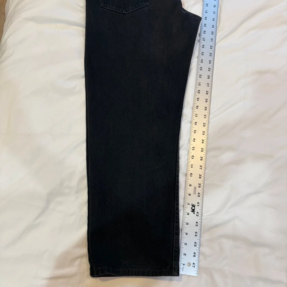 Levis 550 Relaxed Fit Tapered Leg Jeans Mens 38x30 Faded Black Cotton Denim